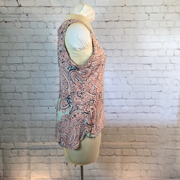 The Limited Top Peach Paisley Tank Sleeveless Large - Picture 2 of 6